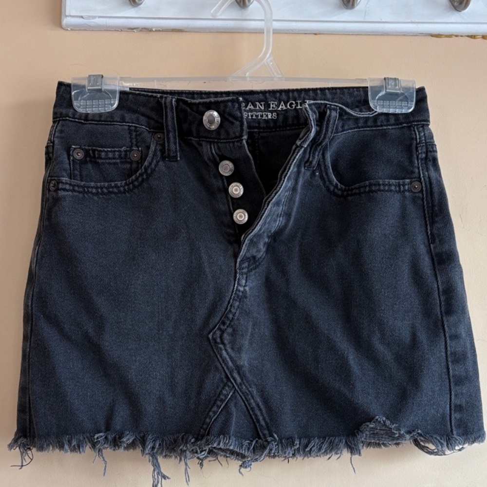 Habitual Black Denim Jean Shorts Skirt